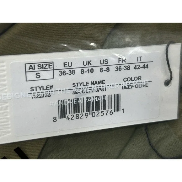 Andrea Iyamah Nia Culotte Jumpsuit 100% Cotton Olive Green Boho Size‎ Small NWT - Picture 4 of 6